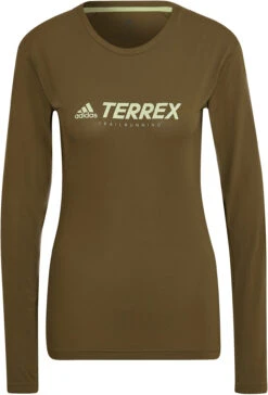 Adidas TERREX Trail Shirt Met Lange Mouwen Dames, Olijf