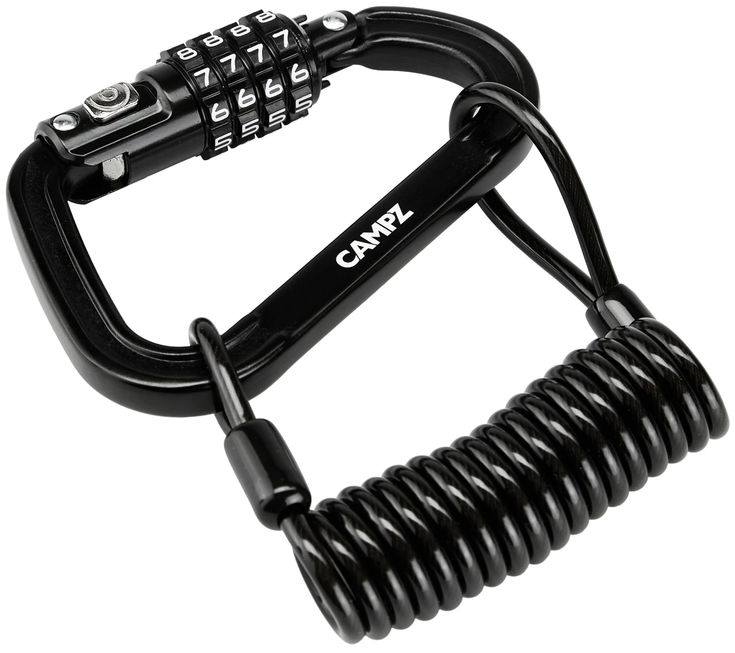 CAMPZ Karabijnsluiting Met Riem Ø10,0mm, Zwart 1 CAMPZ Karabijnsluiting Met Riem Ø10,0mm, Zwart