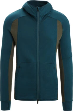 Icebreaker Merino Quantum ZoneKnit LS Zip Hoodie Men, Blauw/groen