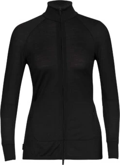 Icebreaker ZoneKnit LS Zip Hoodie Women, Zwart