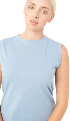 MANDALA Solid Tank GOTS Dames, Blauw