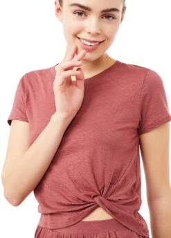 MANDALA Twisted Tee Dames, Rood