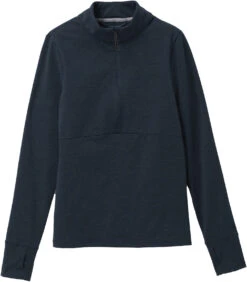 Prana Ice Flow LS Shirt Met Halve Rits Dames, Blauw