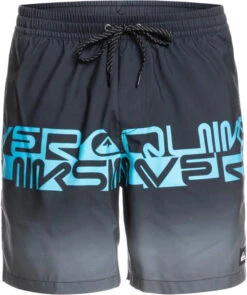 Quiksilver Wordblock 17 Volley Shorts Heren, Zwart