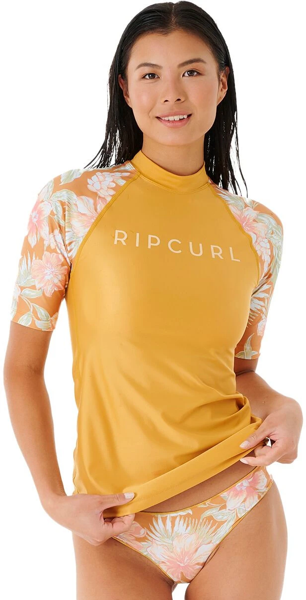 Rip Curl Always Summer UPF 50+ SS Top Women, Geel/bont 1 Rip Curl Always Summer UPF 50+ SS Top Women, Geel/bont