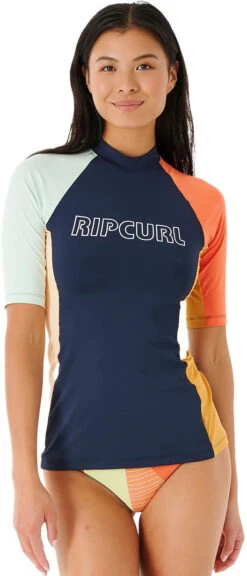 Rip Curl Day Break UPF SS Top Women, Blauw/bont