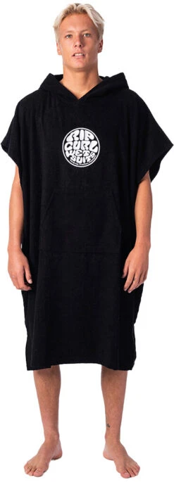 Rip Curl Icons Hooded Towel Men, Zwart