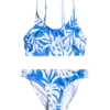 Roxy Flowers Addict Crop Top Bikini Set Meisjes, Blauw/wit
