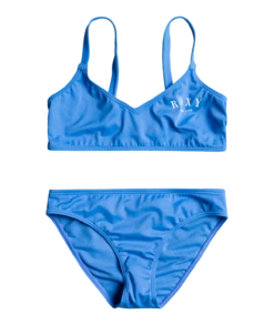 Roxy Just Good Vibes Atletische Bikini Set Meisjes, Blauw