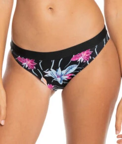 Roxy Active Bikinibroekje Met Riem Dames, Zwart/bont
